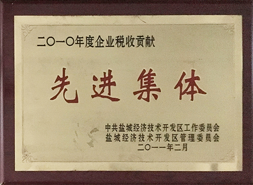 2011年2月鹽城經濟開發(fā)區(qū)授予 企業(yè)稅收貢獻“先進集體”.JPG